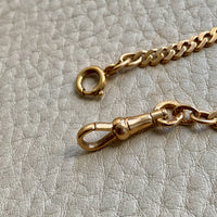 1938 Pressed Curb Link Watch Chain Necklace in 18k Gold - 15.6 inch length