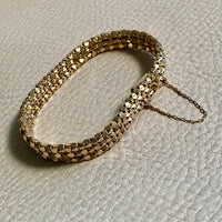 Honeycomb link triple strand bracelet - 18k gold - 7 inch length