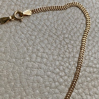 Vintage 18k gold herringbone link necklace - 16.75 inch length