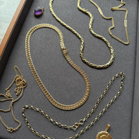 Vintage 14k Gold Smooth Braided Half Round Necklace - 18.5 inch