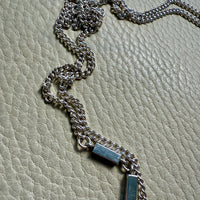 Fabulous 1975 Sterling Silver EXTRA LONG Curb Chain with Bar Link Necklace - 50.5 inch length
