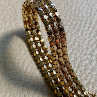 Honeycomb link triple strand bracelet - 18k gold - 7 inch length