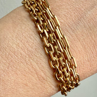 1953 Swedish Vintage 18k Gold Biker Link Bracelet 3.6mm width - 7.3 inch length