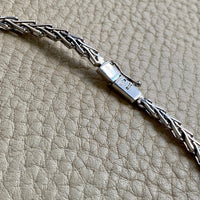 Vintage Italian 18k White Gold V-Link Necklace - 17 inch length