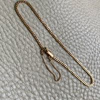 1942 Vintage 18k gold skinny curb bracelet - 7.5 inch length