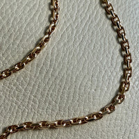 Vintage Danish Chunky Biker Link Necklace in 14k Gold - Signed BNH - 18.3 Inch length