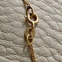 18k gold vintage swedish gold droplet pendant on matching 15inch 18k gold curb chain