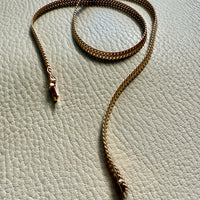 Vintage Swedish 18k Gold Herringbone Link Collar Necklace - 17.5 inch length