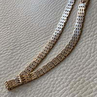 Luxurious and HEAVY solid gold brick link necklace - Danish 1960s  vintage - 17 inch length