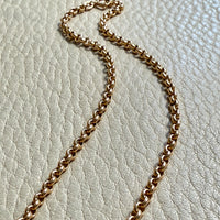 1950s era Vintage Graduated Width Rolo Link Necklace in 18k Gold - 17.75 inch length