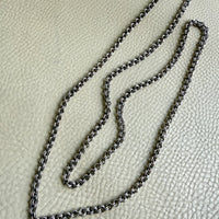 Loooong Vintage Double Rolo Link Necklace in Silver – 41 Inch Length