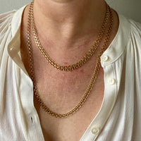 1973 Graduated width x link necklace in 18k gold - 18.5 inch length