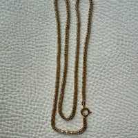 Vintage Slinky 14k Gold Basket Link in the Round - Signed Necklace - 23 inch length