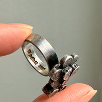 1968 Swedish Vintage Sculptural Silver Ring with Stepped Rounds - size 6