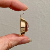 1964 Vintage Finnish Large Faceted Spinel Pendant Necklace by Pekka Ilmari Aulin in 14k Gold - 15.75 inch length