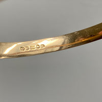 1950 Finnish Hinged Bangle with Botanical Flowers and Leaves Engraved Pattern 14k Yellow Gold - 6.8 inch interior