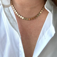 VERY SPECIAL! Vintage Hexagon Link Necklace in 14k gold - 16 inch length