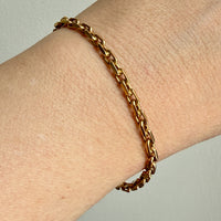1953 Swedish Vintage 18k Gold Biker Link Bracelet 3.6mm width - 7.3 inch length