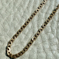 18k Gold Antique Virola Link Watch Chain Front Clasp Necklace - 16.4 inch length