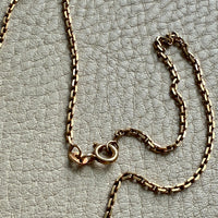 14k Gold Danish Vintage Skinny Biker Link Chain Necklace, Signed - 20 inch length