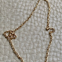 18k Gold Vintage Skinny Biker Link Chain Necklace - 25 inch length