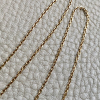 18k Gold Vintage Skinny Biker Link Chain Necklace - 25 inch length