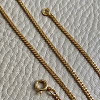 Vintage Italian Classic 18k gold curb link necklace, era 1944-1967 - 20 inch length