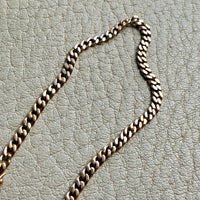 Victorian era 18k gold skinny pressed curb bracelet - 7.3 inch length