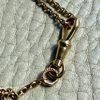 1919 Swedish Antique 18k Longuard Biker Link Chain with Dog Clip - 28 inch necklace length