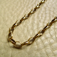 9k Gold English Oval Link Necklace - 17.75 inch length