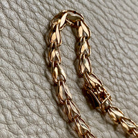 Undulating leaf link bracelet in 18k gold - Swedish vintage 1958 - 7 inch length