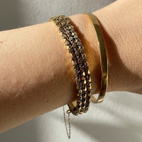 Honeycomb link triple strand bracelet - 18k gold - 7 inch length