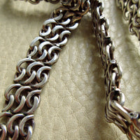 1963 Vintage Swedish Silver Crescent Link Collar Necklace – 16 inch Length