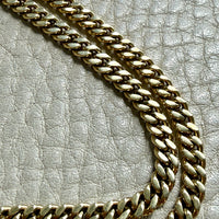 18k Gold Vintage Curb Link Watch Chain Necklace with Sheathed Fastener- 17.1 inch length