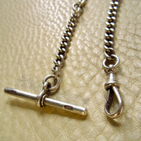 1894 Antique British Sterling Silver Curb Link Watch Chain – 14.75 Inch Length