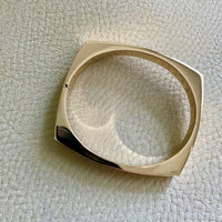 Incredible!! Danish 14k gold geometric hinged bangle - Midcentury era - by Bernhard Hertz