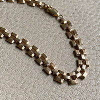 Checkerboard link bracelet in 18k gold - Swedish vintage 1940 - 8.2 inch length