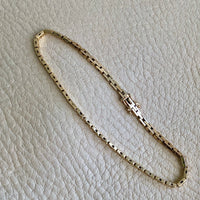 Danish vintage 14k slim brick link bracelet