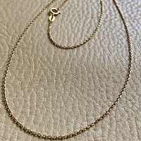 14k Gold Danish Vintage Slim Biker Link Chain Necklace - 18.25 inch length