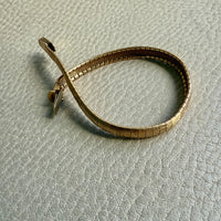 Vintage 18k Gold Snakey Omega Link Bracelet with Hand Scribed Stars - 7.5 inch length