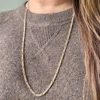 1986 Figaro Curb Link Variation Long Necklace in 18k Gold - 27.7 inch length