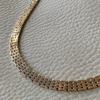 Luxurious and HEAVY solid gold brick link necklace - Danish 1960s vintage - 17 inch length