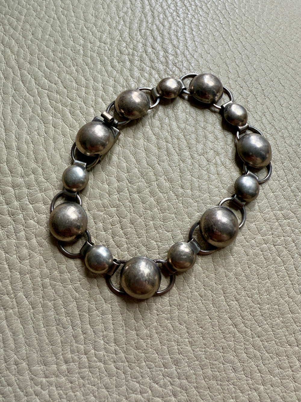 1960 Silver Bubble Link Bracelet by Pinco Forening - 7.3 inch length