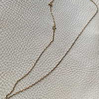18k Gold Vintage Skinny Elongated Biker Link Chain Necklace - 22.5 inch length