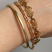 Portuguese Vintage 19.2 Karat Rose Gold Unique Oblong Curb Link Bracelet - 8 inch length