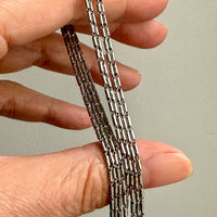 Early 1900s Antique PLATINUM Link Longuard Chain Necklace with Dog Clip - 31-62 inch length