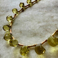 JUICY! Graduated Lemon Quartz and 14k gold necklace - 18 inch length
