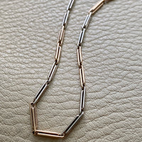 Antique 19 inch 9k gold watch chain necklace with dogclip