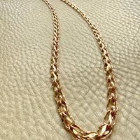 1959 Vintage Signed 18k Gold Tulip Link Chain Necklace – 16.5 Inch Length