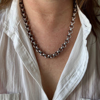 QUITE A ROLO! Chubby 91 gram Silver Rolo Link Necklace with - 19.9 inch length